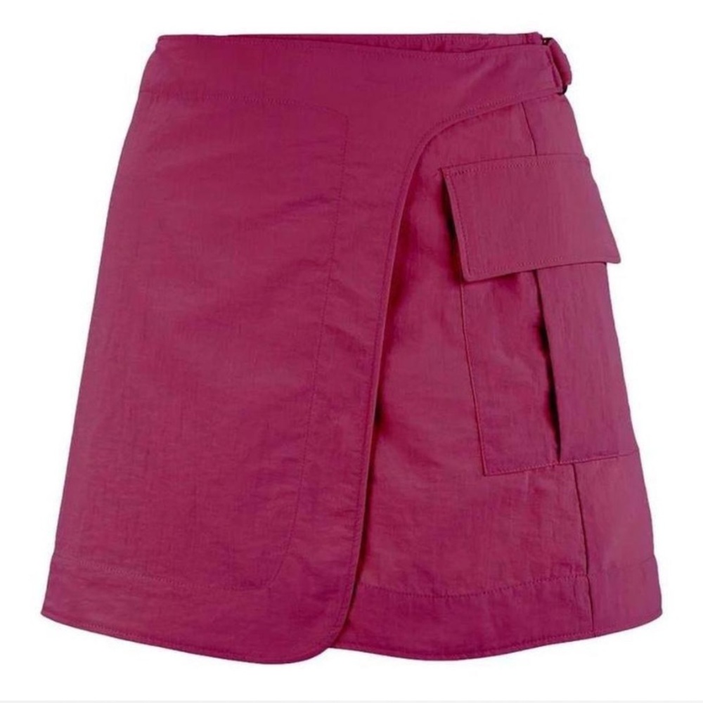 Peachy Den raspberry mini cargo skirt